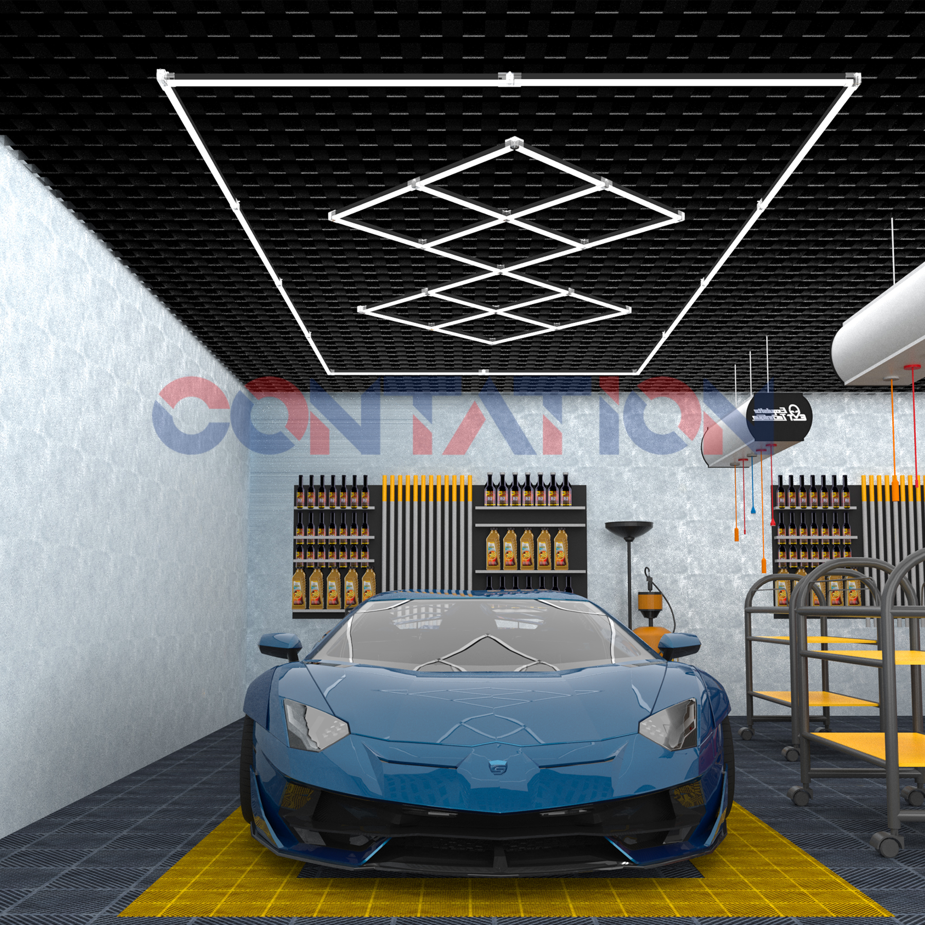 Luce da lavoro a LED per garage, luci di dettaglio per garage e auto