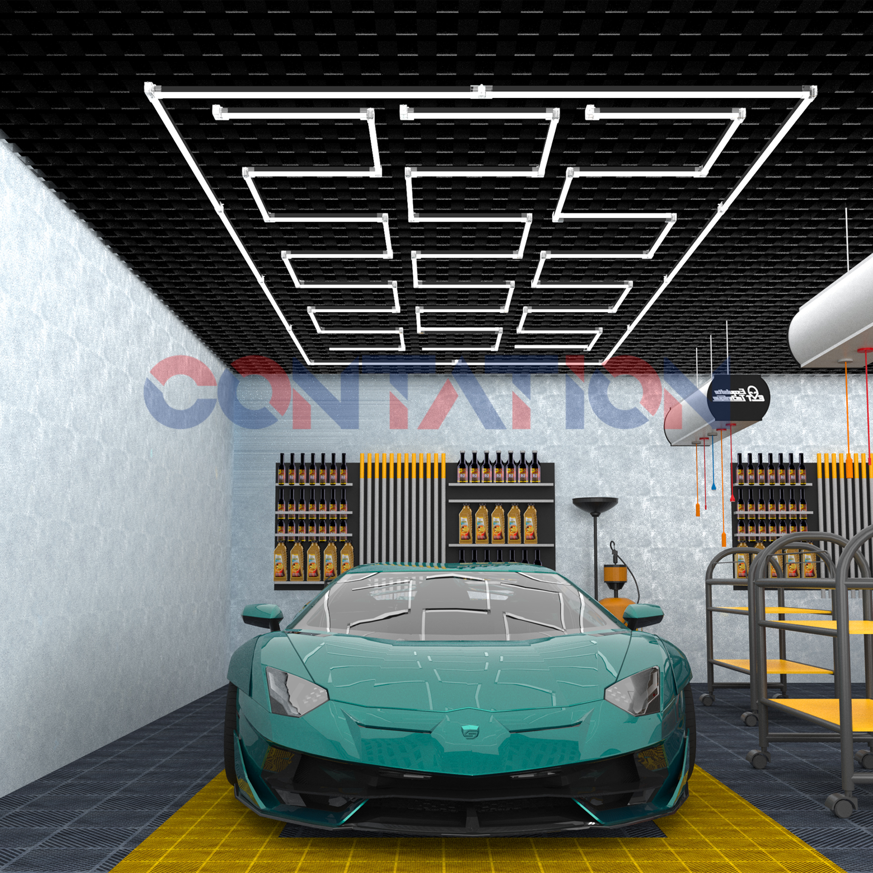 Luce da lavoro a LED per garage, luci di dettaglio per garage e auto