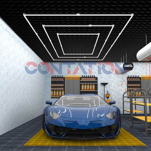 Polygonale LED-Werkstattleuchten f&uuml;r Autopflege, -w&auml;sche und -reparatur