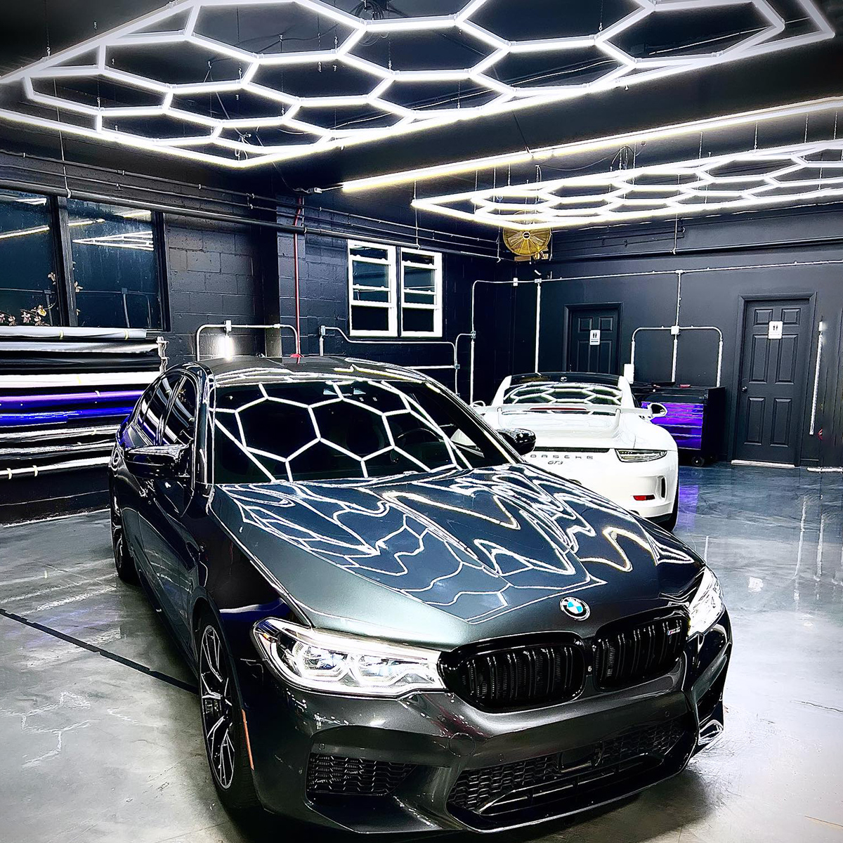 LED-Sechseckleuchten f&uuml;r Garagendetails, sechseckige LED-Deckenleuchten, Arbeitsleuchten