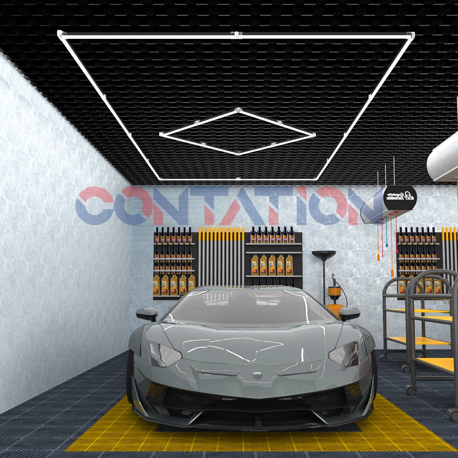 Lumi&egrave;res de lavage de voiture &agrave; LED et &eacute;clairage de lavage de beaut&eacute; automatique &agrave; haute luminosit&eacute; pour atelier automobile
