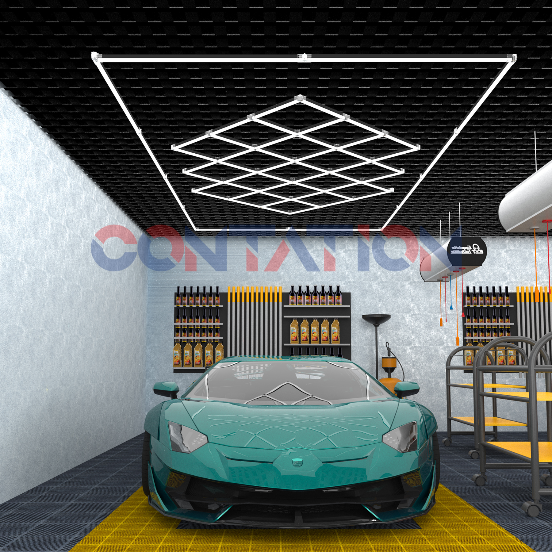 Luce da lavoro a LED per garage, luci di dettaglio per garage e auto