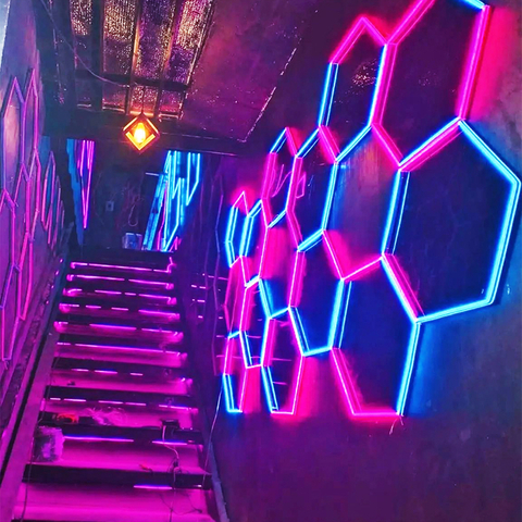 육각형 RGB 조명